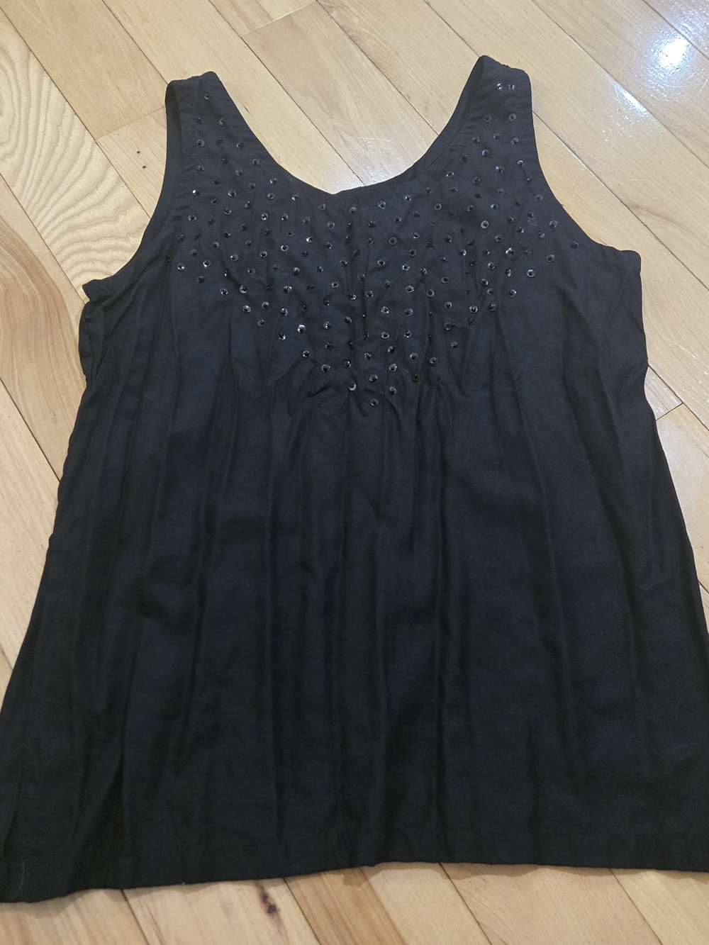 Vtg Surya Black Beaded Tank Top
